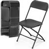 Bonnlo Set 10 Sedie Pieghevoli con Struttura in Metallo e Plastica Portata 158kg, Seduta Salvaspazio Richiudibile con Piedini, da Cucina, Soggiorno e Conferenza, 44.5 x 44.5 x 80cm, Nero
