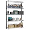 M MZG Scaffali regolabili in altezza, scaffalatura resistente per dispensa per capannoni degli attrezzi, garage e magazzino, metallo, nero, 5 ripiani, nero, 40 x 115 x 178,7 cm