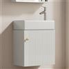 Merax Lavabo con lavabo, mobile da bagno, lavabo con mobiletto, larghezza 46 cm, mobiletto da appendere, piccolo mobile per il bagno degli ospiti, bianco, 46 x 26 x 56 cm
