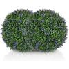 Set Di 2 Piante Artificiali A Sfera Con Fiori Di Lavanda Per Casa E Giardino Ø42 Cm, Verde E Viola