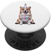 Corgi Puppy Lover PS Corgi Let's Pawty - Festa di compleanno per amanti dei cani PopSockets PopGrip Adesivo