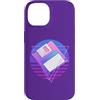 Retro PC Computer 80s Vaporwave Memorabi Custodia per iPhone 14 Vaporwave 80s Memorabilia Retro 3.5 Floppy Disc