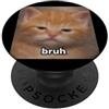 Funny Orange Cat Art Meme Humor (Bruh) Bruh Divertente Carino Gatto Arancione Meme Foto Sfocata PopSockets PopGrip Adesivo