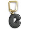 UNTAGS - Charm Lettera G - Materiale Effetto Pelle - Ciondolo per Smartphone, Portachiavi con Moschettone in Metallo Colore Oro Incluso - Nero