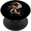 Vintage Retro Knitting Cute Lover Women Rottweiler Dog Granny Square Crochet Yarn Crochet Lover PopSockets PopGrip Adesivo