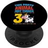 Matching Aesthetic Birthday Boy Merch Co This Party Animal Just Turned 3 anni Mucca Tema Compleanno PopSockets PopGrip Adesivo