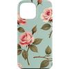 Floral Aesthetic Flower Botanical Gifts Custodia per iPhone 13 Pro Max Rose rosa vintage fiori floreali verde menta