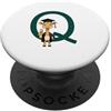 Timowo Studio Giraffa Diploma Lettera Q Alfabeto Animale PopSockets PopGrip Adesivo