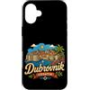 Croatia Souvenir Gift Custodia per iPhone 16 Plus Regalo disegnato a mano del punto di riferimento del souvenir di viaggio di Dubrovnik Croazia