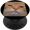 Funny Cat Meme Design Humor (Bruh) Meme sfocato divertente gatto arancione Bruh PopSockets PopGrip Adesivo
