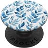 Floral Aesthetic Flower Botanical Gifts Modello Foglie Ditsy Acquerello Blu PopSockets PopGrip Adesivo