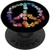Segni di pace InGENIUS Regalo hippie retrò della banda musicale Dummer con segno PopSockets PopGrip Adesivo