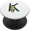 Timowo Studio Giraffa Diploma Lettera K Alfabeto Animale PopSockets PopGrip Adesivo