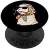 Vintage Retro Knitting Cute Lover Women Alpaka Llama Granny Square Crochet Yarn Crochet Lover PopSockets PopGrip Adesivo