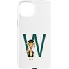 Timowo Studio Custodia per iPhone 15 Plus Giraffa Diploma Lettera W Alfabeto Animale