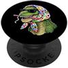 Vintage Retro Knitting Cute Lover Women T-Rex Dinosauro Tyrannosaurus Rex Dino Granny Square Crochet PopSockets PopGrip Adesivo