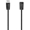 Hama cavo USB A - USB A (cavo di prolunga USB 2.0 A, USB A, 480 Mbit/s, 0,5 A, 3 m) nero
