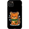 tiger cub winter cute animal snow winter Custodia per iPhone 11 Pro Max Carino cucciolo di tigre invernale con sciarpa