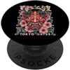 Japanese Oni Mask Aesthetic By TOKYO WAV Hannya Oni Mask Devil Yokai - Maschera giapponese con tatuaggio demone PopSockets PopGrip Adesivo