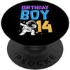 Matching Aesthetic Birthday Boy Merch Co Età 14 Anni Compleanno Ragazzo Dabbing Tema Esplorazione Spazio PopSockets PopGrip Adesivo