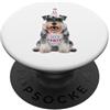 Miniature Schnauzer Puppy Lover PS Miniatura Schnauzer Let's Pawty festa di compleanno amante dei cani PopSockets PopGrip Adesivo
