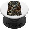 Japanese Massive ancient sea dragon wave Giapponese Sea Dragon Chaos Wave Samurai Vintage anime Amanti PopSockets PopGrip Adesivo