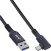 InLine® Cavo USB-C VR da 5 m, angolato a USB-A, USB 3.2 Gen.1, 60 W, 5 Gb/s, per occhiali Meta/Oculus VR, nero, 35715 V