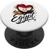 Egypt Travel Heart Co I Love Egypt Vacation Travel Heart Flag Piramidi Souvenir PopSockets PopGrip Adesivo