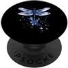 Dragonfly Watercolor Nature Women Girls Blu Libellula Acquerello Insetti Natura Entomologo PopSockets PopGrip Adesivo