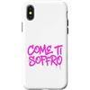 dolceSenso URBAN Custodia per iPhone X/XS COME TI SOFFRO testo rosa fucsia