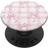 Floral Aesthetic Flower Botanical Gifts Carino Rosa Pastello Girly Bow Stripes A Scacchi PopSockets PopGrip Adesivo