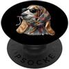 Vintage Retro Knitting Cute Lover Women Basset Hound Dog Granny Square Crochet Yarn Crochet Lover PopSockets PopGrip Adesivo