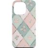 Floral Aesthetic Flower Botanical Gifts Custodia per iPhone 13 Pro Motivo a scacchi pastello Cottagecore Tea Fiori di campo Floreale