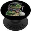 Vintage Retro Knitting Cute Lover Women T-Rex Dinosauro Tyrannosaurus Rex Dino Granny Square Crochet PopSockets PopGrip Adesivo