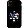 Paint Dripping Patriotic 4th of July US Custodia per iPhone 11 Paramedico EMT Primo soccorritore SME Bandiera Americana USA Drip