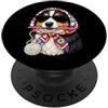 Vintage Retro Knitting Cute Lover Women Filato quadrato per uncinetto Australian Shepherd Dog Aussie Granny PopSockets PopGrip Adesivo