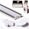 Aftertech® 3metri 2206 22x6mm PROFILO ALLUMINIO DA INCASSO STRISCE STRIP LED BARRA RIGIDA 3MT + COVER OPACA
