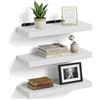 Relaxdays Mensole da Parete Relaxdays, Set da 3, Effetto Legno, Metallo, per Soggiorno, Ingresso, Cucina, Varie Misure e Colori