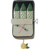 Enesco Allen Designs Feeling Salty Tin of Sardines - Orologio da parete a pendolo scolpito, 33 cm, multicolore