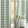 UPOPO Tende per finestre, motivo a quadretti, motivo scozzese, tasca per asta, in cotone, lunghezza 203 cm, tende da cucina per soggiorno, camera da letto, cantina, verde, bianco, 132 x 203 cm