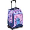 Seven Big Trolley Lilo & Stitch Scuola Fisso, Viola, 2 in 1, Doppio Uso, Trolley e Zaino,Scuola Elementare, Bambina