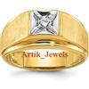 Anello In Argento Placcato Oro 14K Con Moissanite Incolore Per Uomo #430
