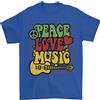 Gil dan Pace Amore Musica Chitarra Hippy Fiore Potere Maglietta Uomo 100% Cotone