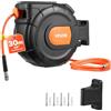 VEVOR Avvolgitubo per Aria Compressa Retrattile, Tubo Flessibile in PVC da 30 m x 9,5 mm, Massimo 300 PSI, con Riavvolgimento Automatico e Cavo da 2 m, Montaggio a Parete Girevole per Garage