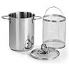 Barazzoni Cuoci Asparagi e Verdure ø16cm, Acciaio inox 18/10, Induzione+Gas, Triplo fondo, PFAS free, Cestello in rete maglia fine