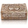 The Great Indian Bazaar Cofanetto decorativo fatto a mano in legno con albero della vita per intagliare gioielli, scatola dei ricordi del tesoro, scatola per orologi, scatola portaoggetti, 20 x 13 cm