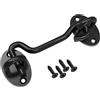 DKBT 1 gancio per cabina da 3 pollici/75 mm, chiavistello e bulloni per serrature delle porte, chiavistello in acciaio inox, per porta del garage, finestra, porta del fienile, nero
