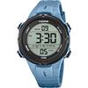 Calypso Orologio Digitale Uomo Gomma Blu - 10 ATM, Data, Cronografo, Doppio Fuso, Luce, Allarme, 12/24 h - K5837/1 Flash Time