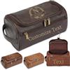 Umitive Personalizzata Beauty Case da Viaggio Uomo in Pelle, Idea Regalo per Papà o Nonno, San Valentino, Compleanno (Marrone caffè)
