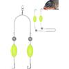 Opilroyn Ami da pesca per acqua salata - Montatura per carpe, attrezzatura per lenza di fondo inversa | Montatura per pesca con doppio amo per crappie, jigging, accessori durevoli per acqua salata per pesca co